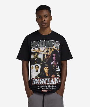 Scarface Faces Tony Montana Rhinestone Tee