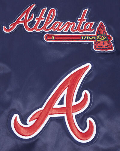 Atlanta Braves Old English Rib Satin Jacket