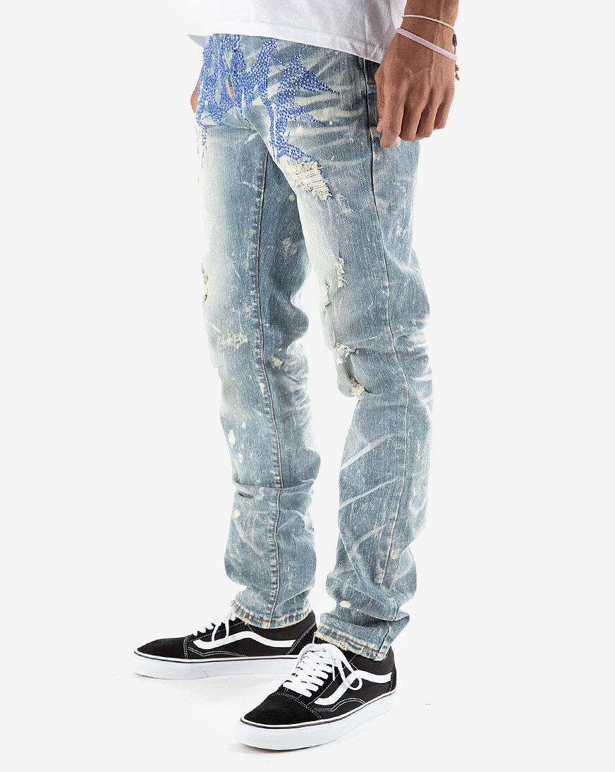 preme jeans with stones