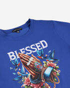 STREETZ IS WATCHIN Kids' Blessed Tattoo Praying Hands Tee SIWBOYS5141-RYL Blue 2