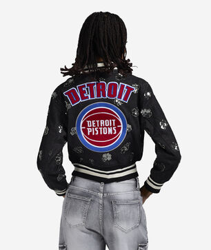 Detroit Pistons Denim Sequin Bomber