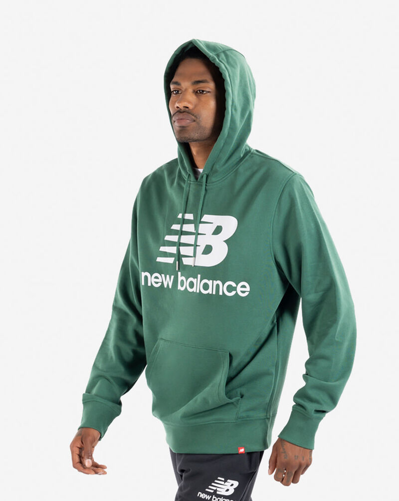 Shop New Balance Essentials Stacked Logo Pullover Hoodie MT03558-TFN green  | SNIPES USA