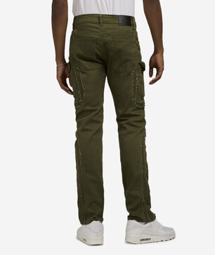 Stacked Frayed Twill Cargo