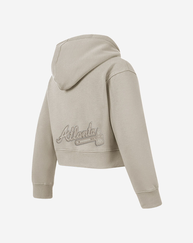 PRO STANDARD Big Girls' Atlanta Braves Neutral Fleece Pull Over Hoodie LABBC314992-TAU Beige 2