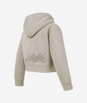 Big Girls' Atlanta Braves Neutral Fleece Pull Over Hoodie