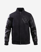 Los Vegas Raiders Triple Black Wool Varsity Jacket