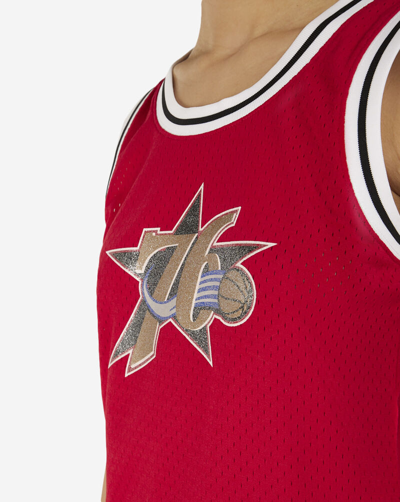 Mitchell  Ness Philadelphia 76ers NBA Glitter Swingman Jersey TFSM6844-P76YYPPPRED1 Red 4