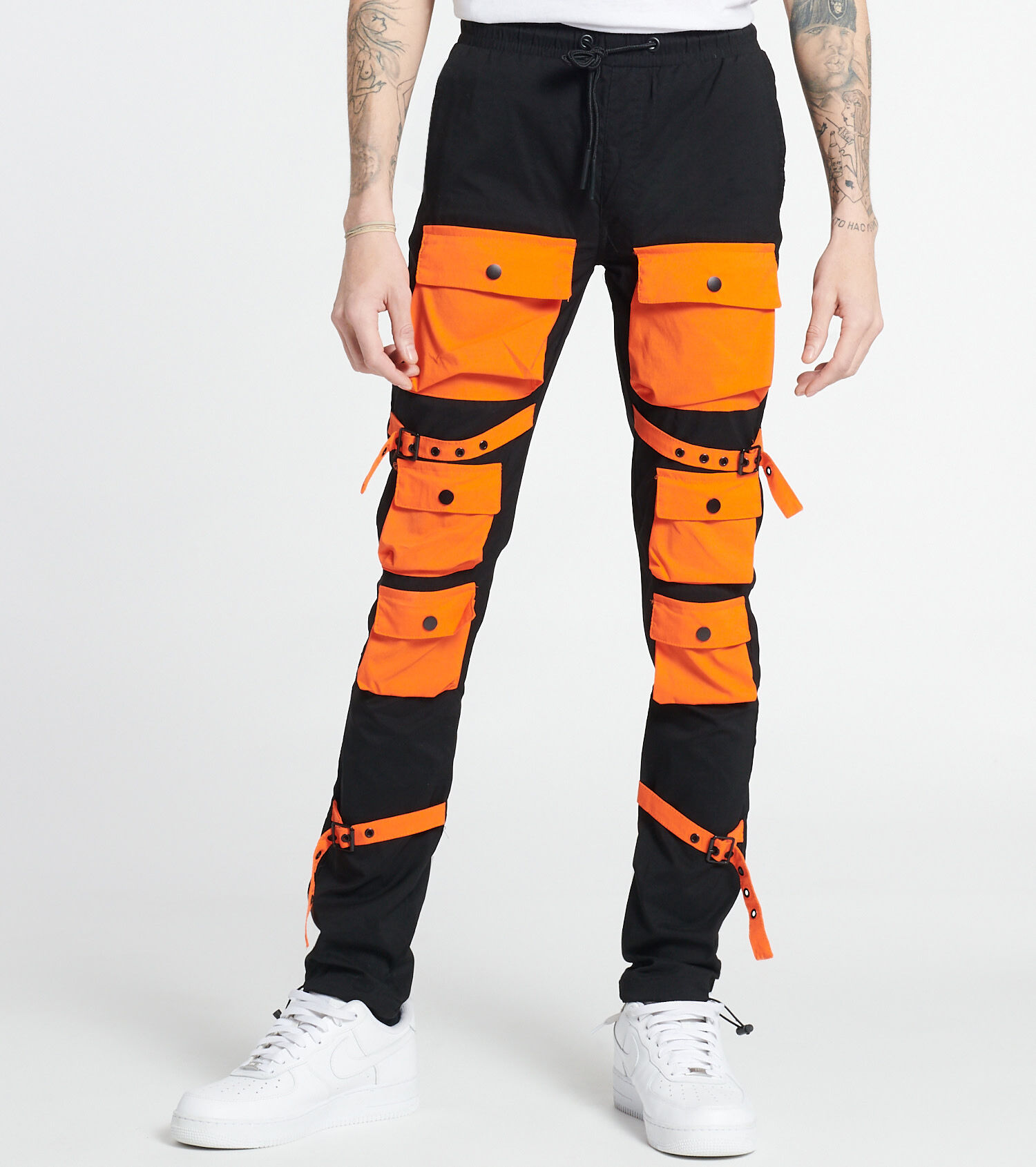 Shop Decibel Multi Strap Cargo Pants HD21B910 ORG orange SNIPES USA