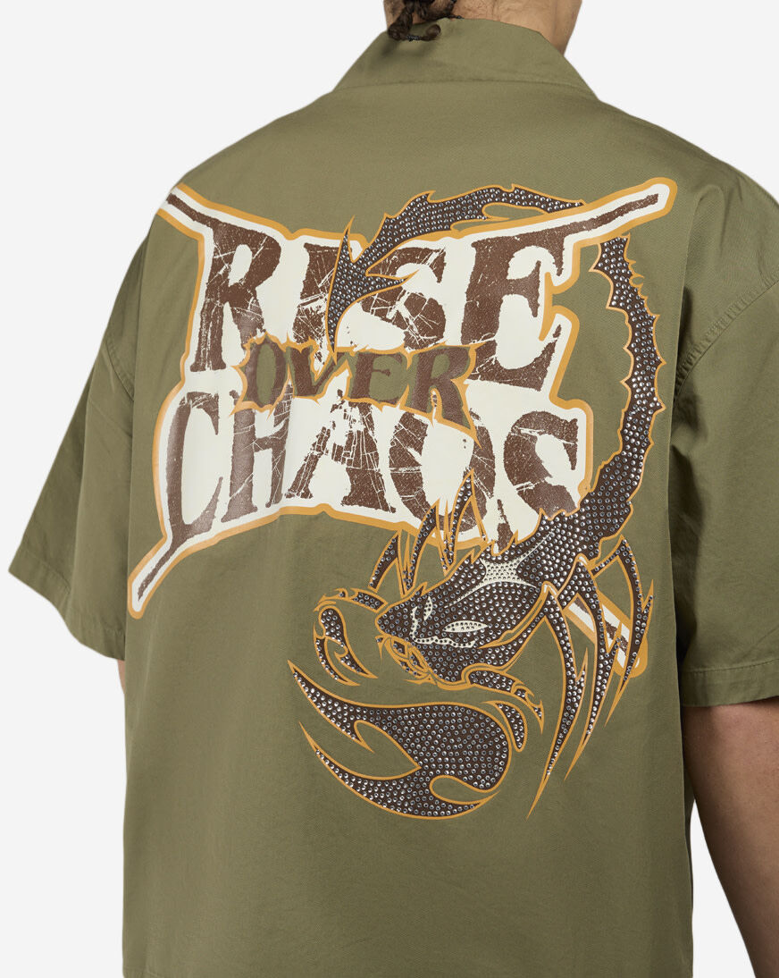 Shop Smoke Rise Rise Over Chaos Woven Shirt WH26S429SNZ-GRN green