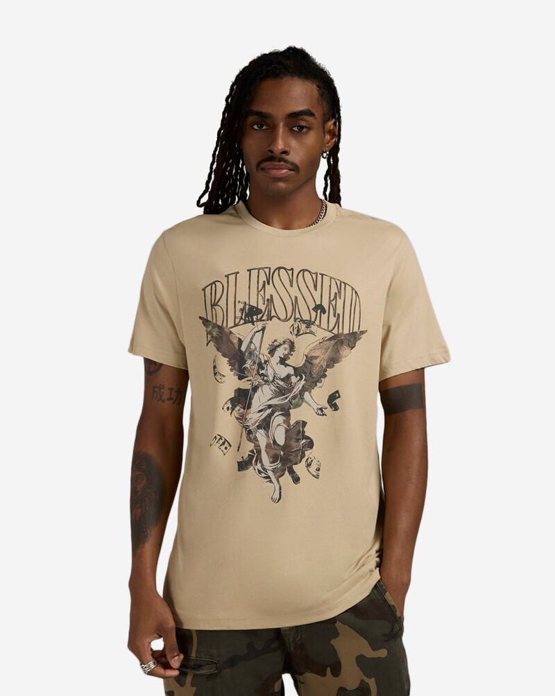 Graphic Tees Camo Blessed Angel Tee MTUS491-US-03872 Beige 1