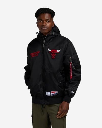 Alpha Industries Historic L-2B Chicago Bulls Hooded Bomber Jacket