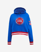 Detroit Pistons Retro Classic Rib Fleece Cropped Pullover Hoodie