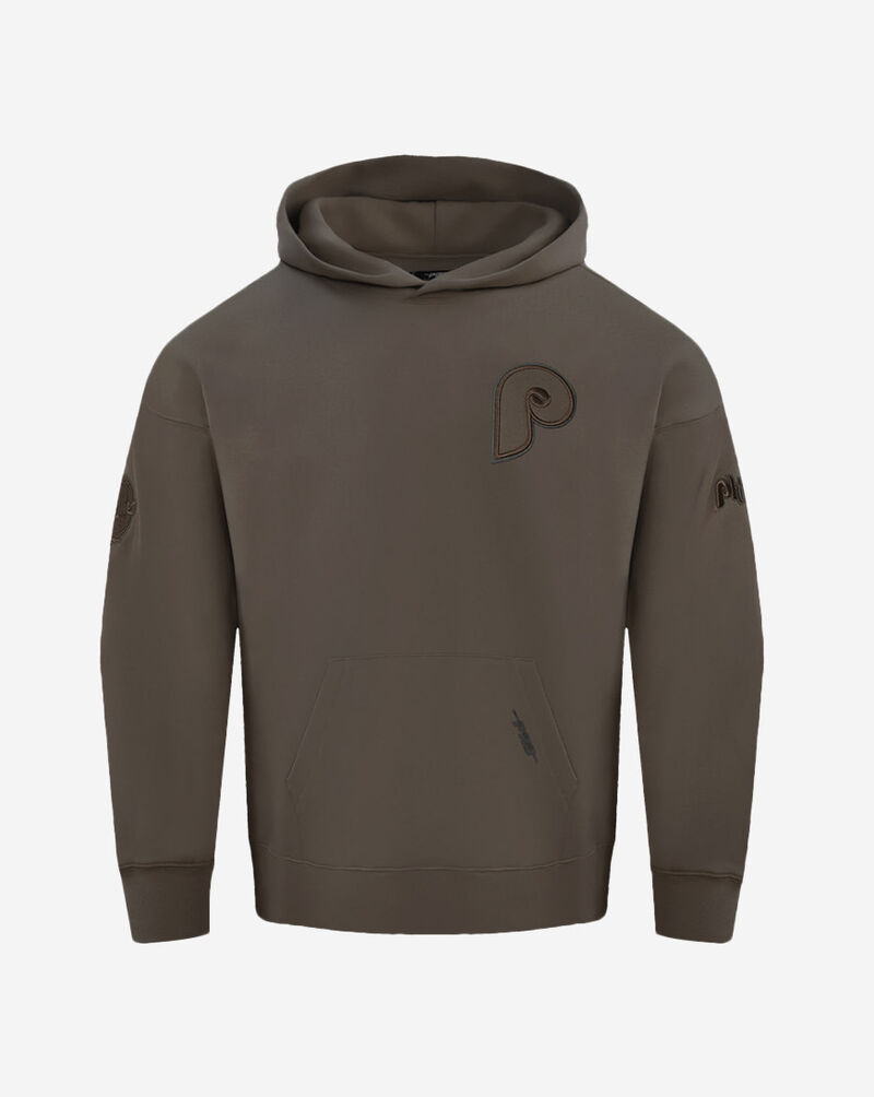 PRO STANDARD Philadelphia Phillies Neutral Drop Shoulder Fleece Pullover Hoodie LPH5311730-DKT Brown 1