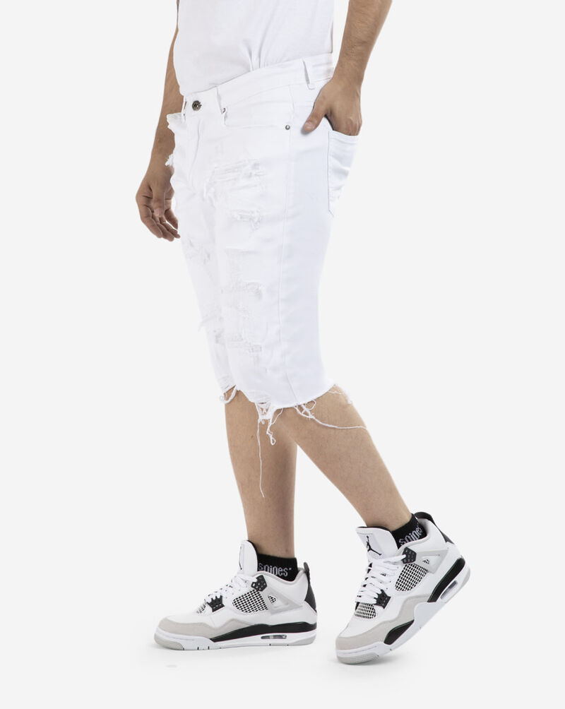 Shop Smoke Rise Rip Tear Shorts JS21121RWHT white SNIPES USA