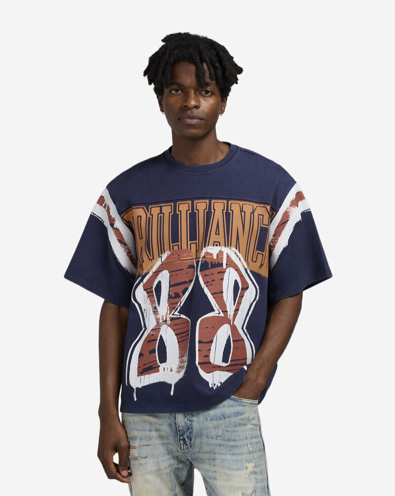 Smoke Rise Victory Flocking Crop Tee KT25578SN-PEA Blue 1