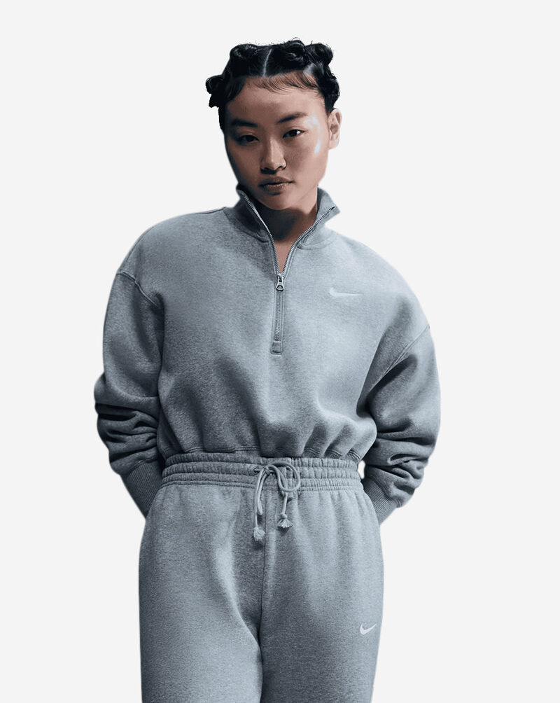 Nike NSW Fleece Cropped Quarter Zip DQ5767-063 Grey 1