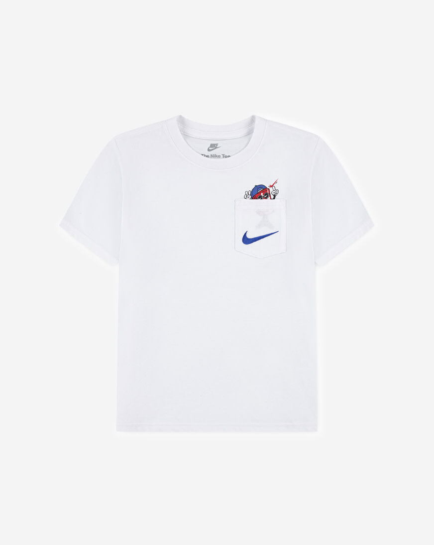 Shop Nike Little Kids' Pocket Graphic Tee 86N323-001 white