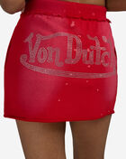 Von Dutch Rhinestone Mini Skirt  VND3B0052SN Red 3