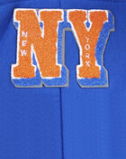 New York Mets Mash Up Rib Fleece Cropped Pull Over Hoodie 
