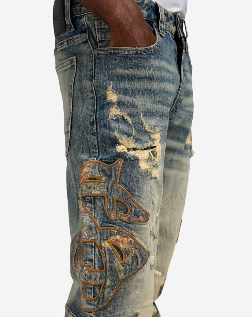 PLEIN SUD JEANS プレインスッド フランス製 タンクトップ 迷彩 Shop Smoke Rise Tapestry Fidelis Jeans JP25513SN-BLU blue | SNIPES USA