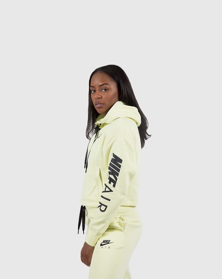 air fleece zip cropped hoodie