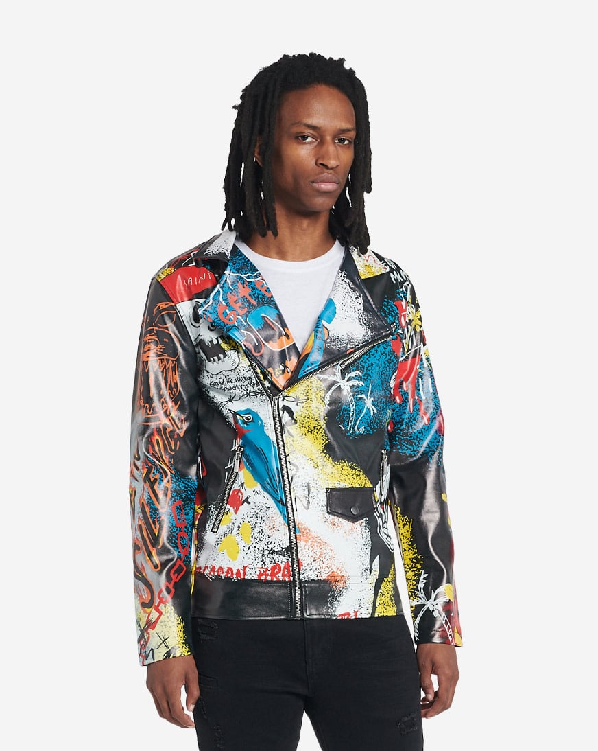 Shop Reason Move in Silence Moto Jacket RCF2228-MLT multi