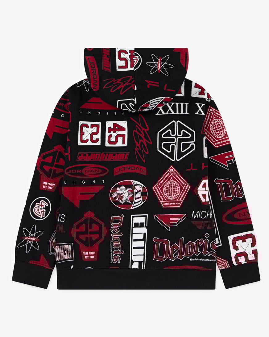 Shop Jordan Little Kids' AOP Fleece Pullover Hoodie 85D601
