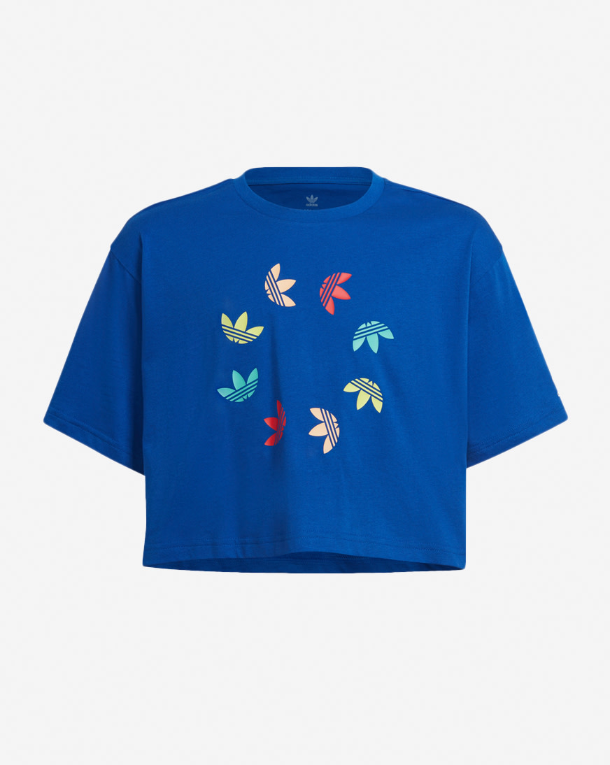 Shop adidas Girls' Adicolor Cropped Tee HE4775 blue | SNIPES USA