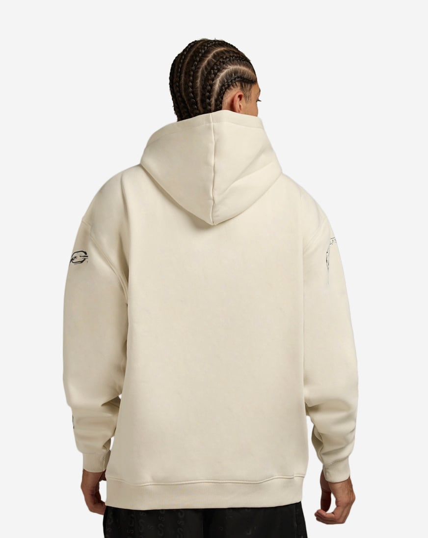 Shop Decibel Chained Cross Hoodie DCB004-SAND cream | SNIPES USA