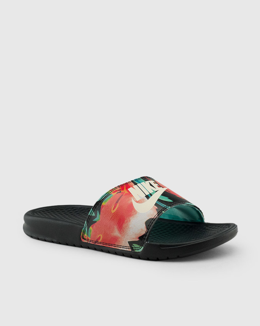 nike benassi slides green