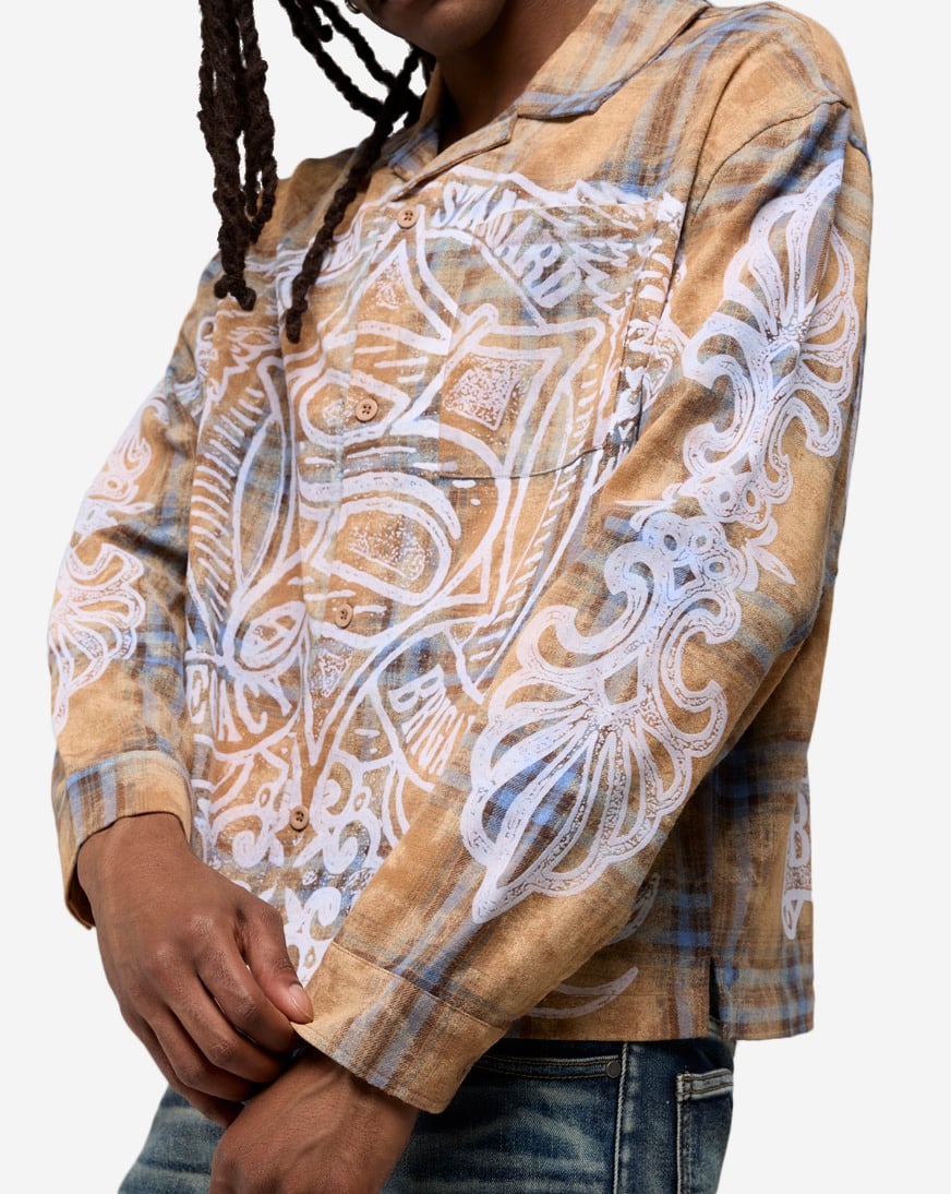Shop Smoke Rise Grandeur Plaid Long Sleeve Woven Shirt WH25694SN