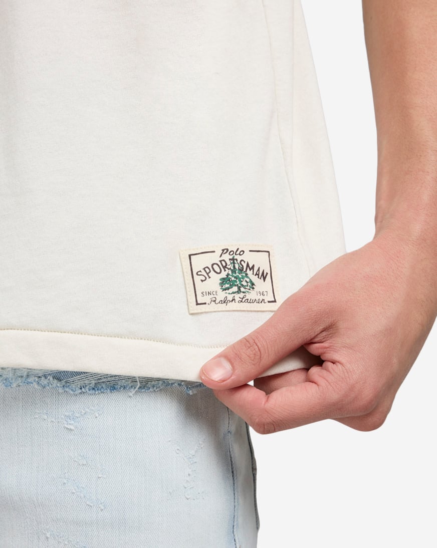 Shop Polo Ralph Lauren Outdoor Graphic T-shirt 710980796002-WHT