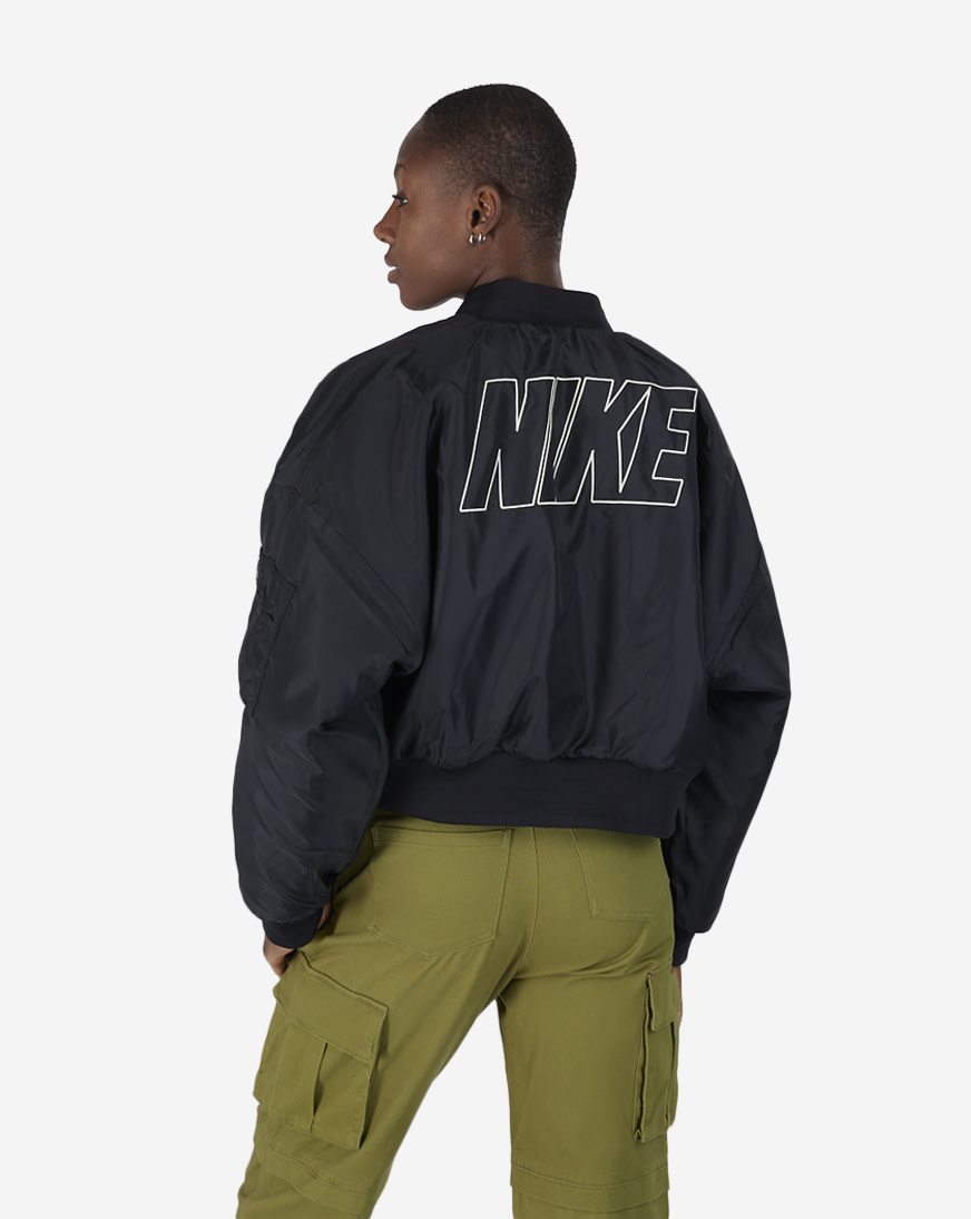 ★ Nike NSW Reversible Faux Fur Bomber Jacket Nike Reversible Faux Fur Bomber Jacket NSW Black Size L, XL