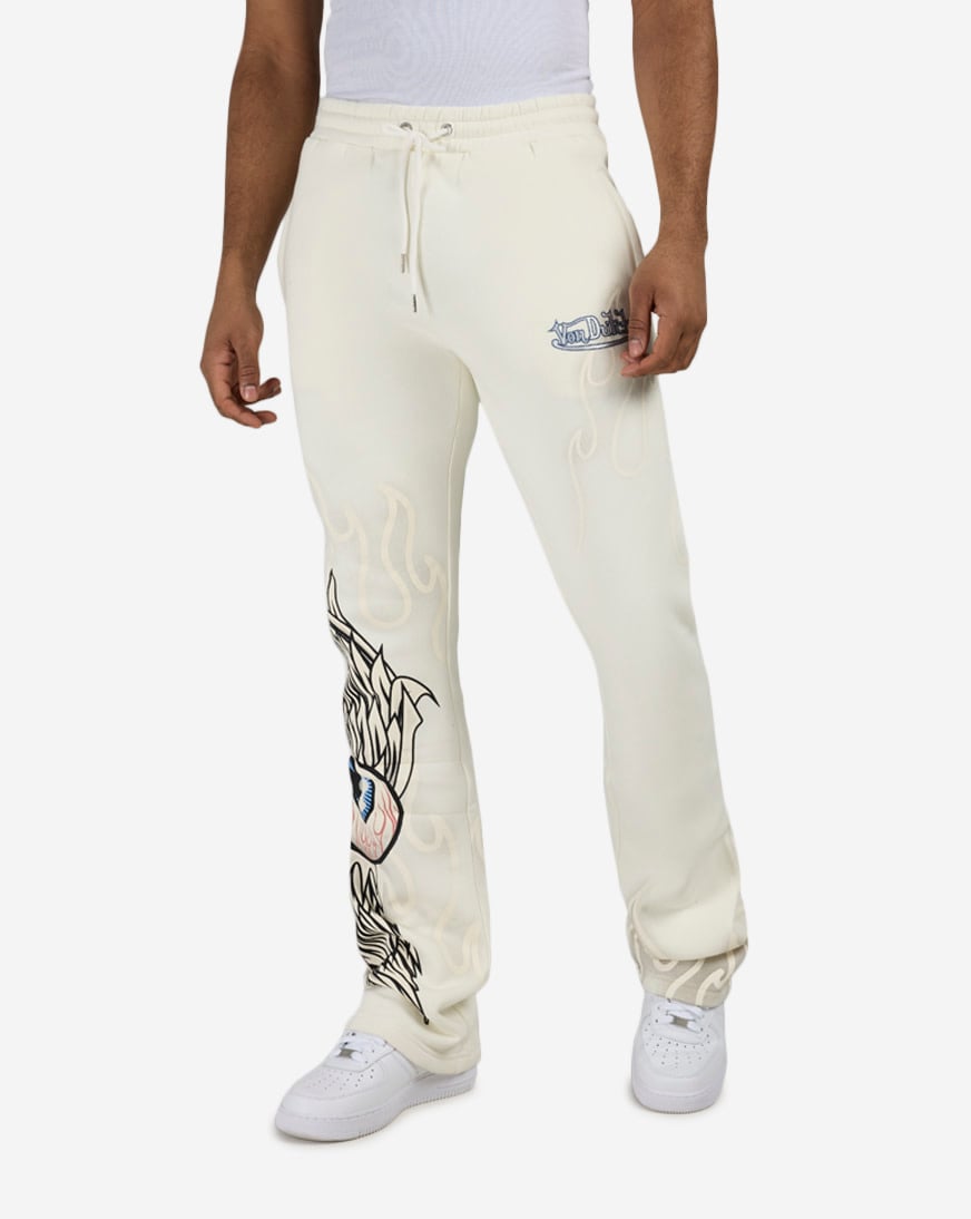 Shop Von Dutch Eye Of Fortune Flame Fleece Pant 4VND3B0179SN-CRM