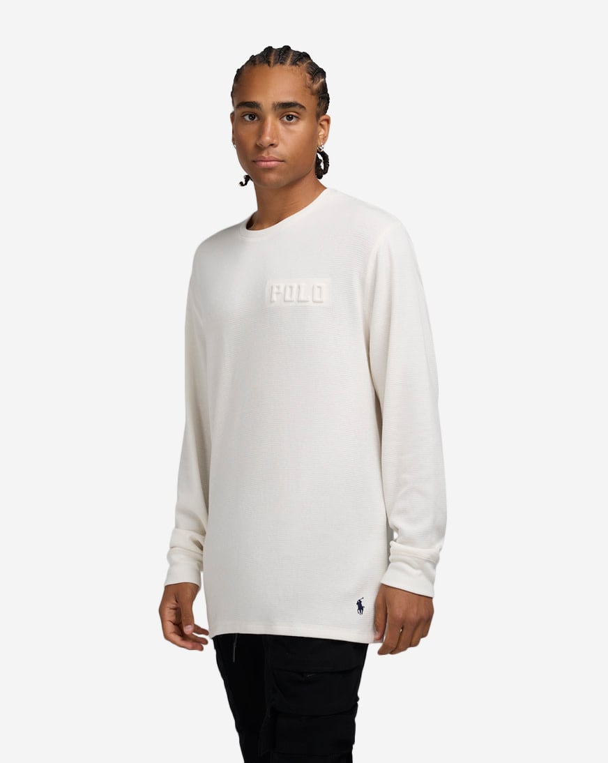 Shop Polo Ralph Lauren Embossed Thermal PWLE2F-J01-NEV white