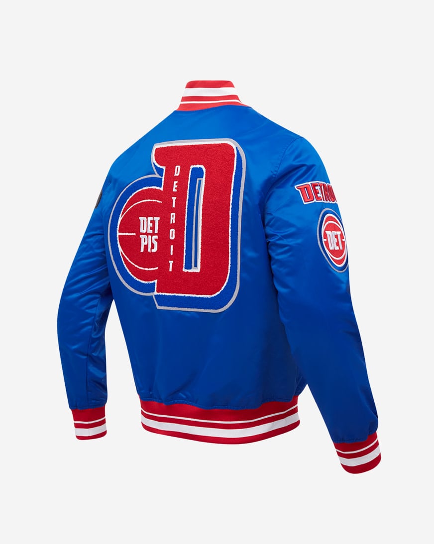 Shop PRO STANDARD Detroit Pistons Mashup Rib Satin Jacket Shop PRO STANDARD Detroit Pistons Mashup Rib Satin Jacket