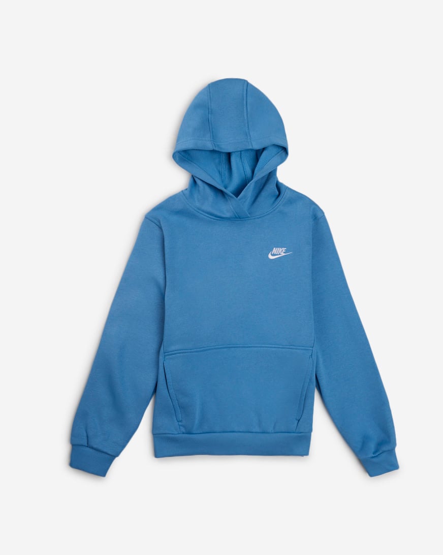 nsw club fleece hoodie cerulean white