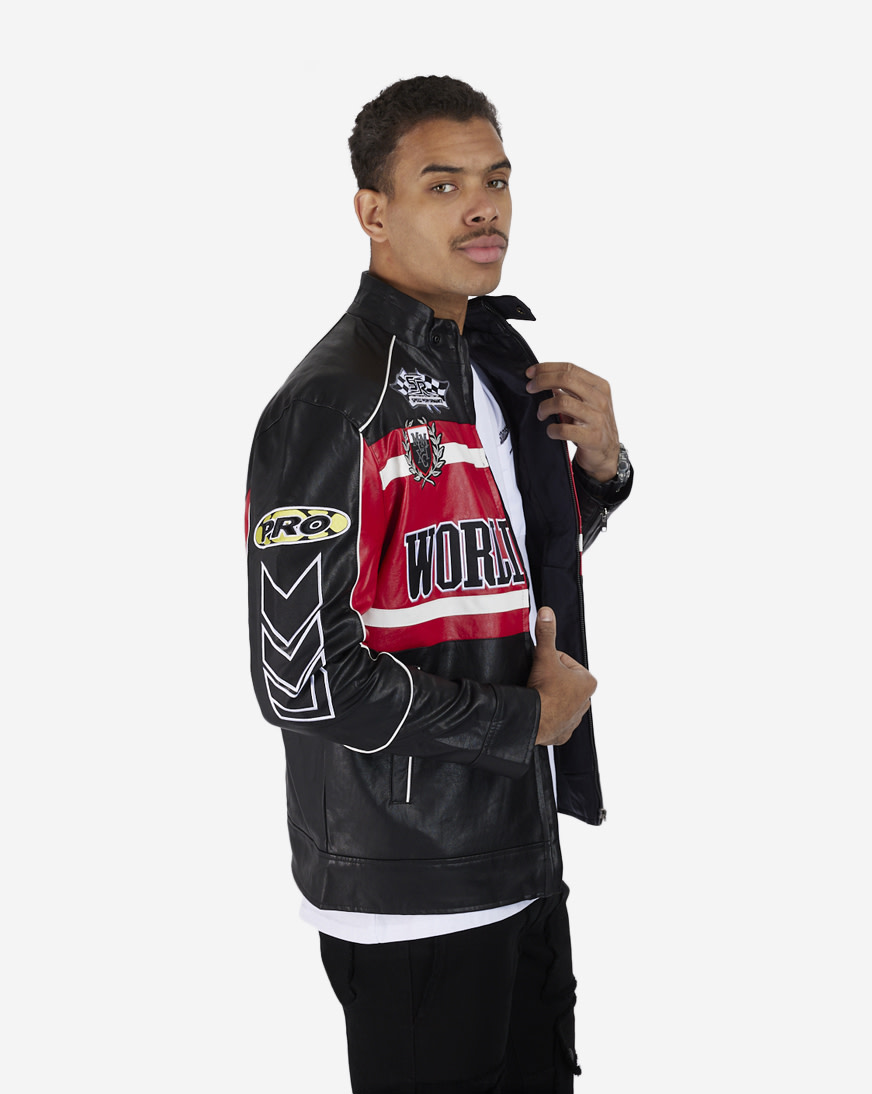 Shop Smoke Rise Racing Jacket WW23691SNZ-RED black | SNIPES USA