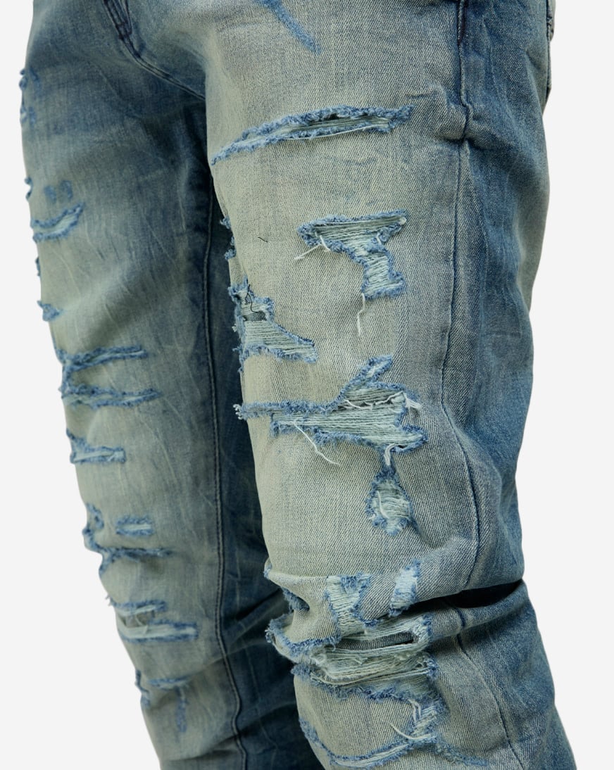 Shop Jordan Craig 5Pkt Rip Repair Jeans JS3208-SIL blue | SNIPES USA