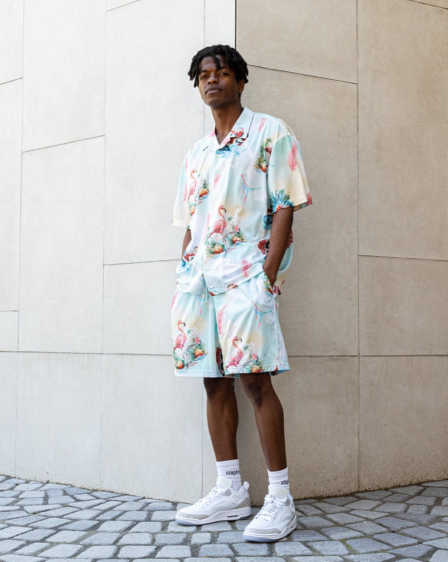 Shop Jordan Essentials Printed Camp Top IB3007-133 multi