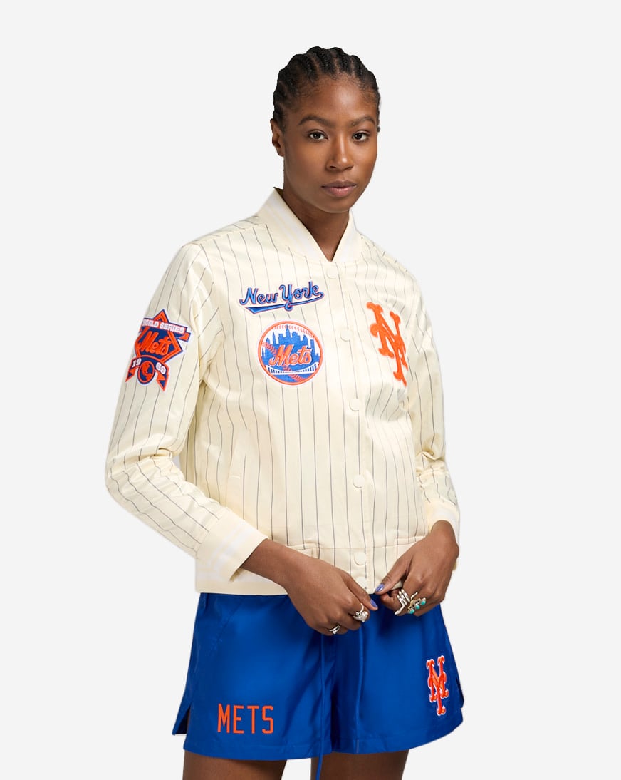 Shop PRO STANDARD New York Mets Pinstripe Retro Satin Jacket