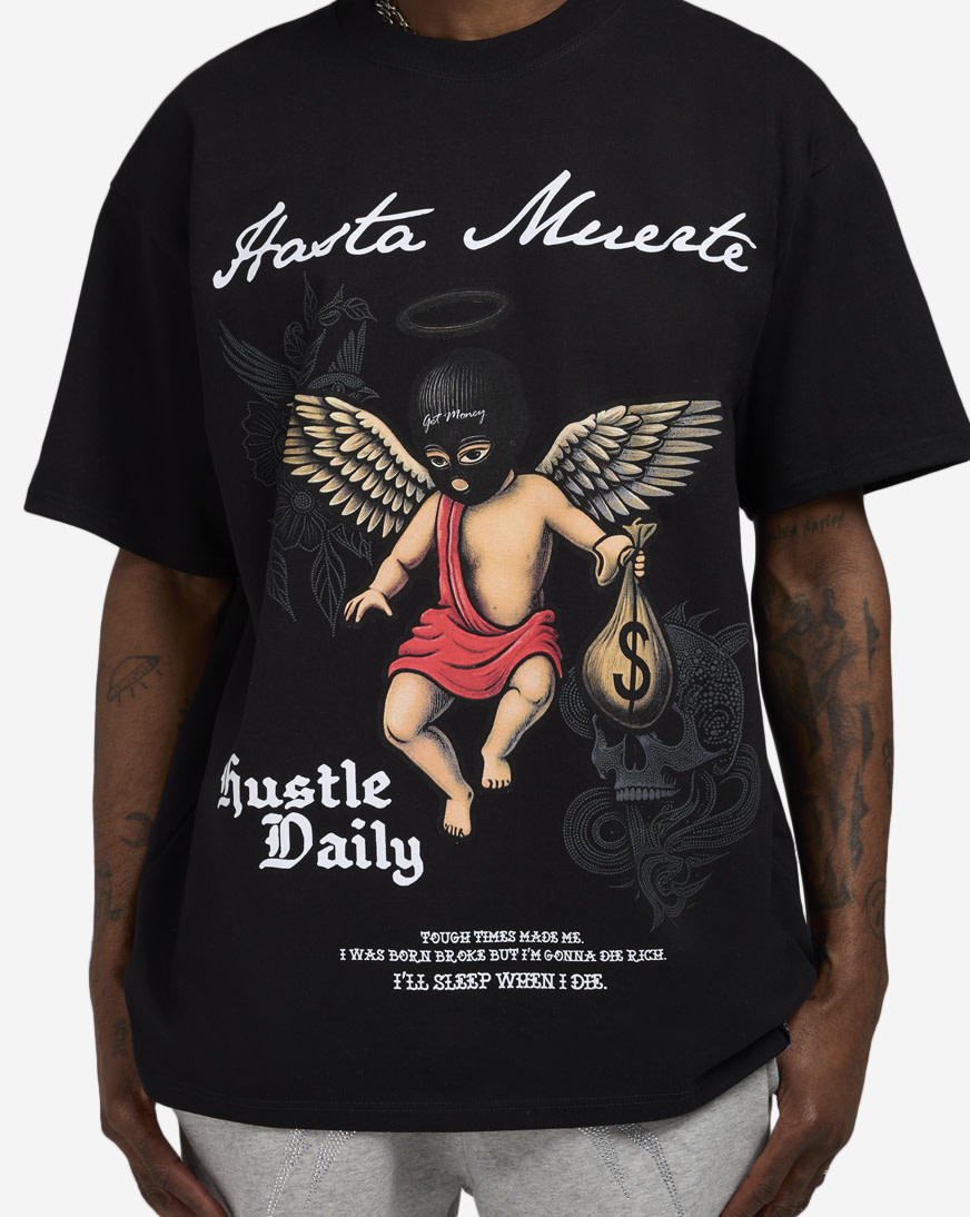 Shop Hasta Muerte HM Shaded Tattoo Tee HMSHADTTOO07B-BLK black