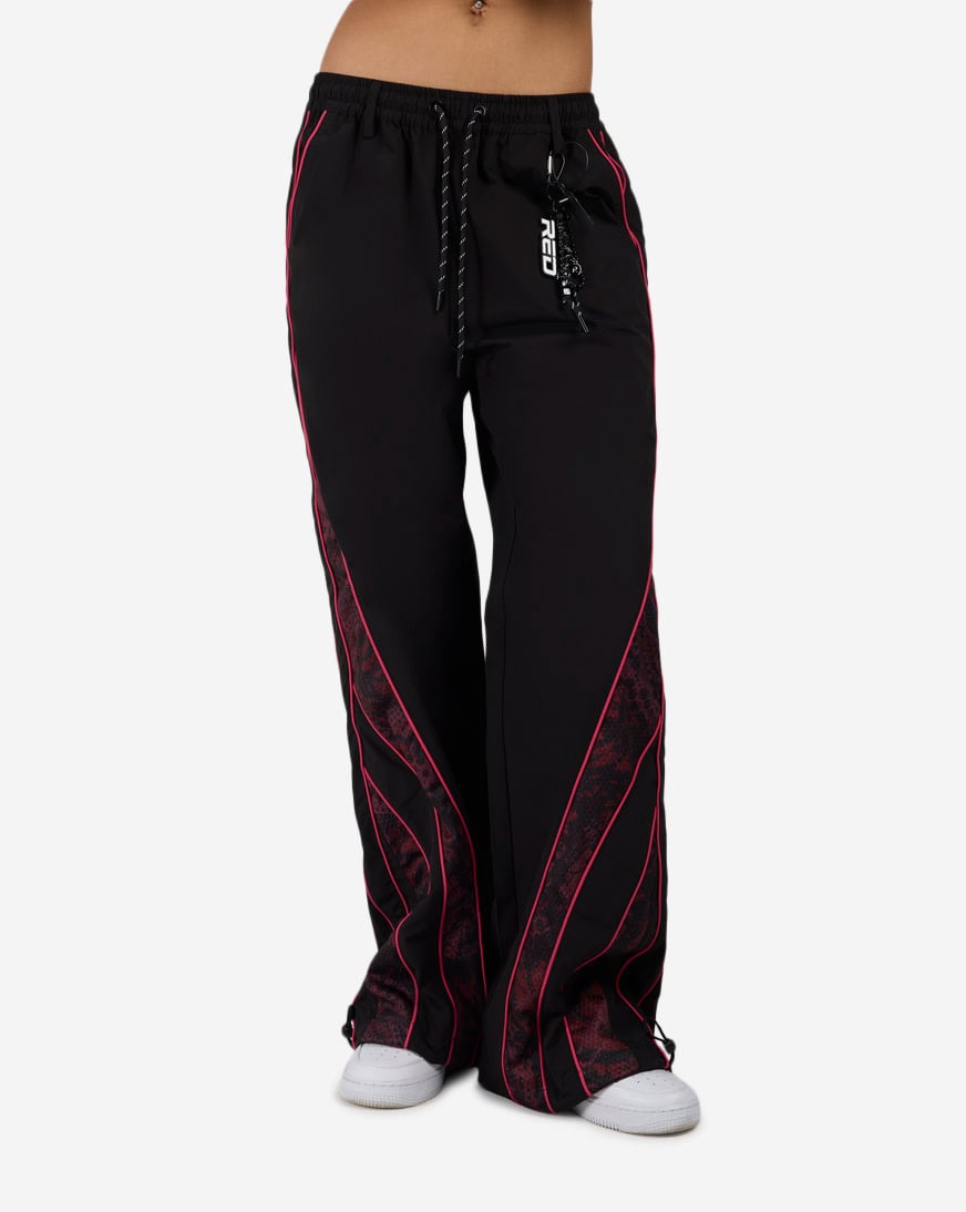 Shop Smoke Rise Wide Leg Mesh Insert Woven Track Pants