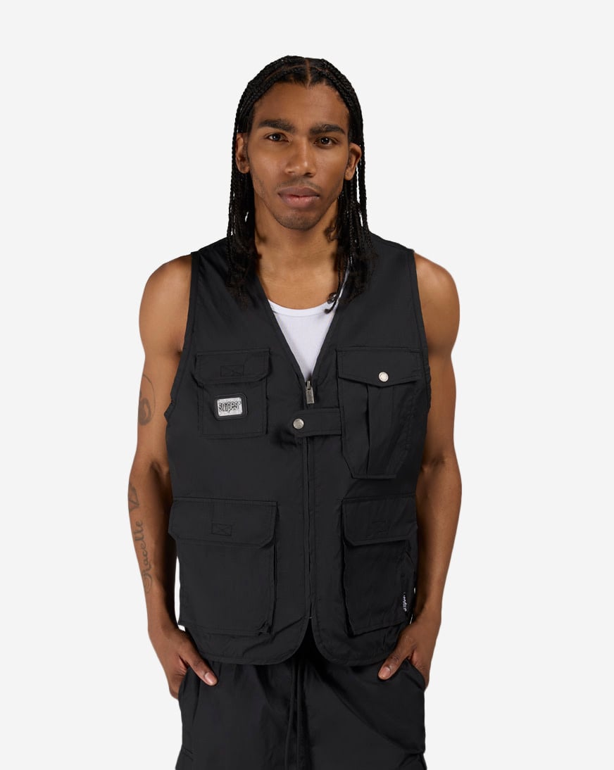 Shop SNIPES Waxed Nylon Vest SS26-MA022-001 black | SNIPES USA