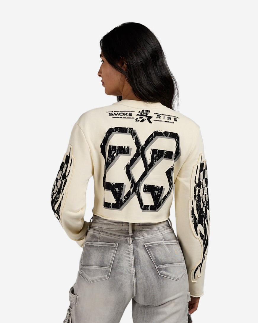 Shop Smoke Rise Crop Rhinestone Graphic Long Sleeve Crewneck