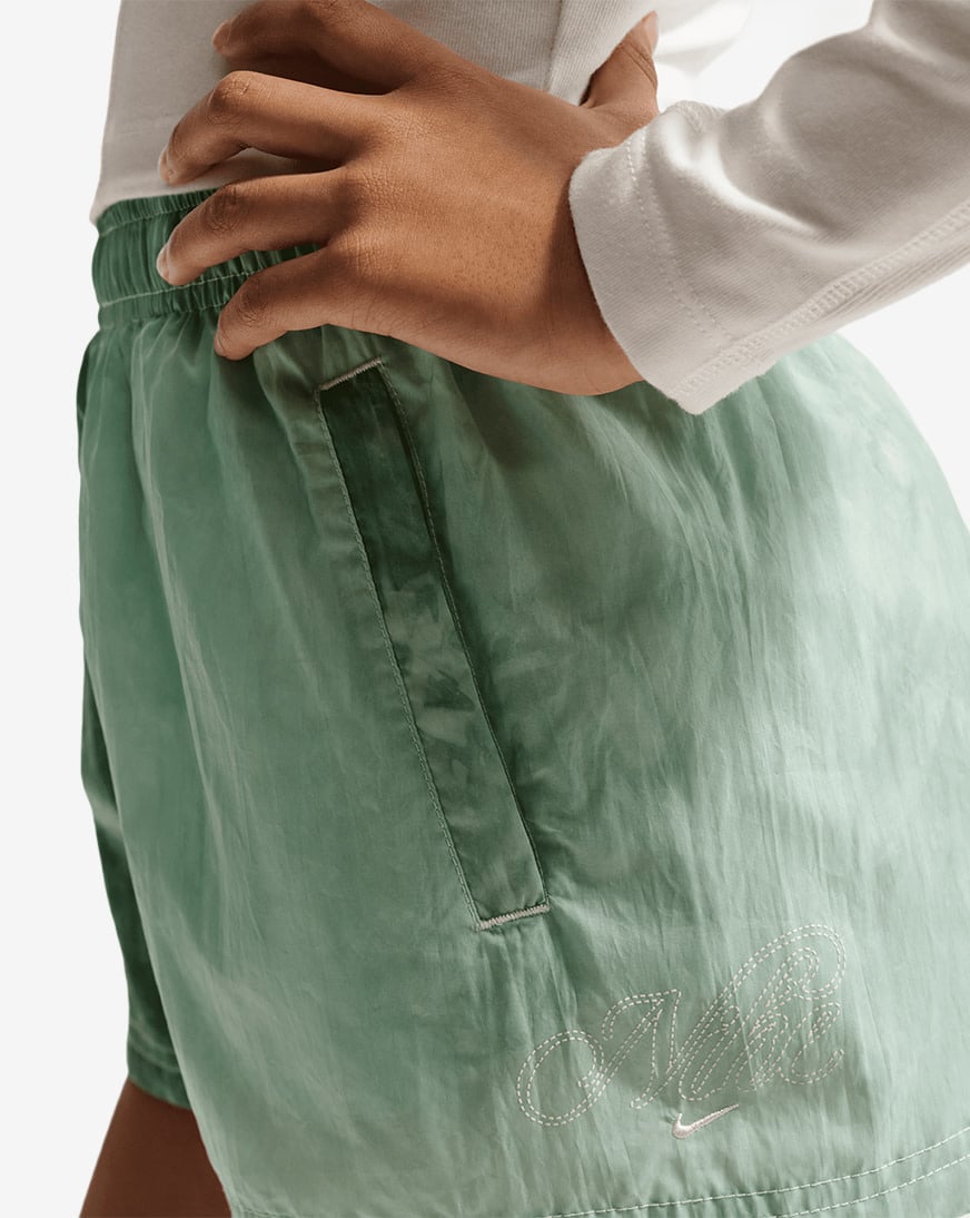 Shop Nike Big Kids' NSW Club Woven Shorts IF1732-394 green