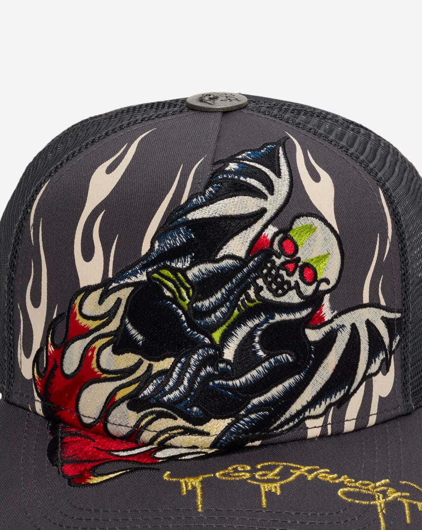 Shop Ed Hardy Fire Lord Trucker Hat EHH0001-70 black | SNIPES USA