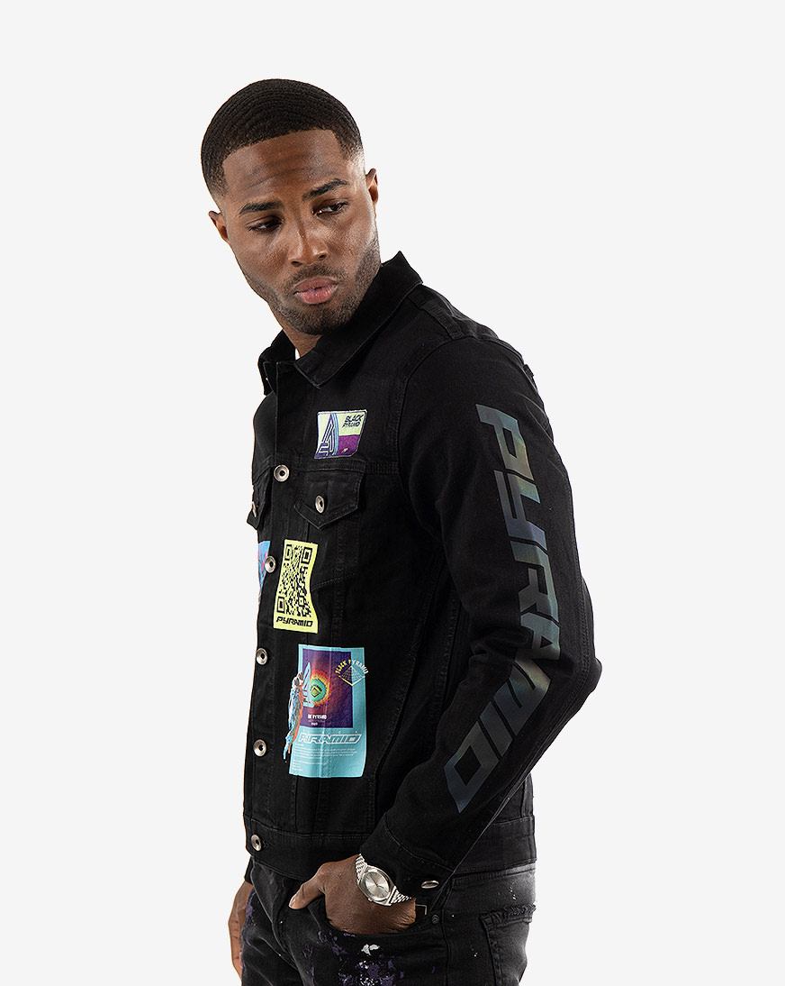 black pyramid denim jacket