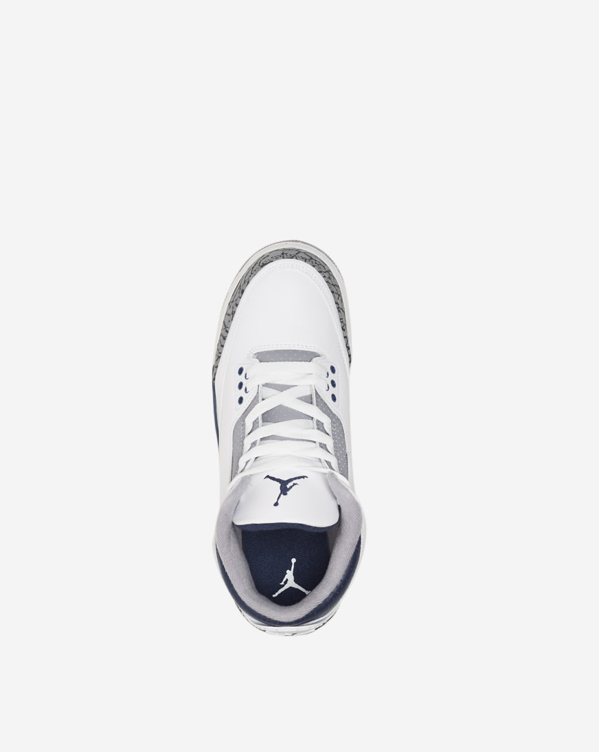 スニーカー Nike Air Jordan 3 Retro Midnight Navy White DM0967-140 Amazon.com | Jordan Big Kid's 3 Retro White/Midnight Navy
