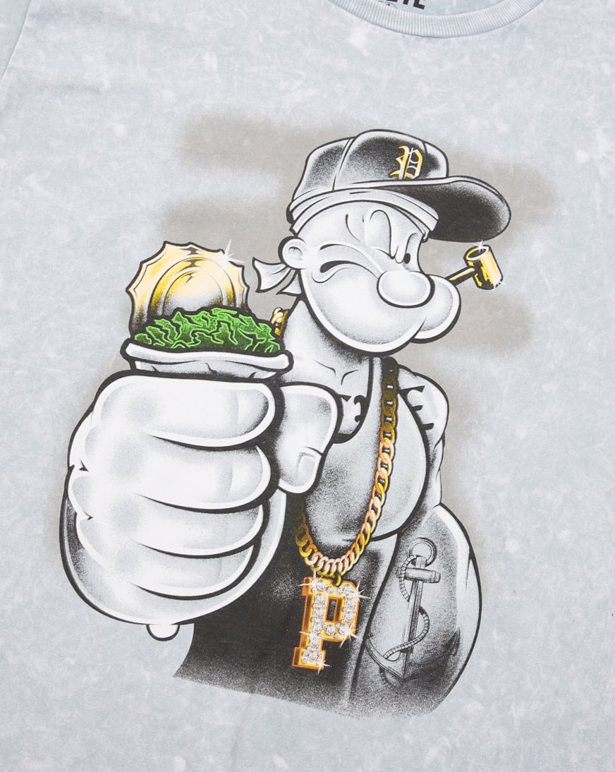 Shop Graphic Tees Kids' Popeye Spinach Tee PPY2022YB grey | SNIPES USA